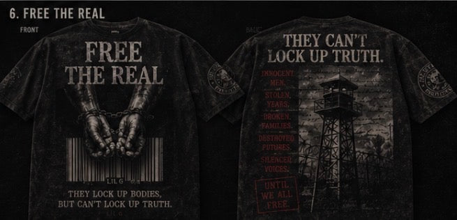 LIL G x AURIA – Free The Real Tee (Acid Wash Edition)
