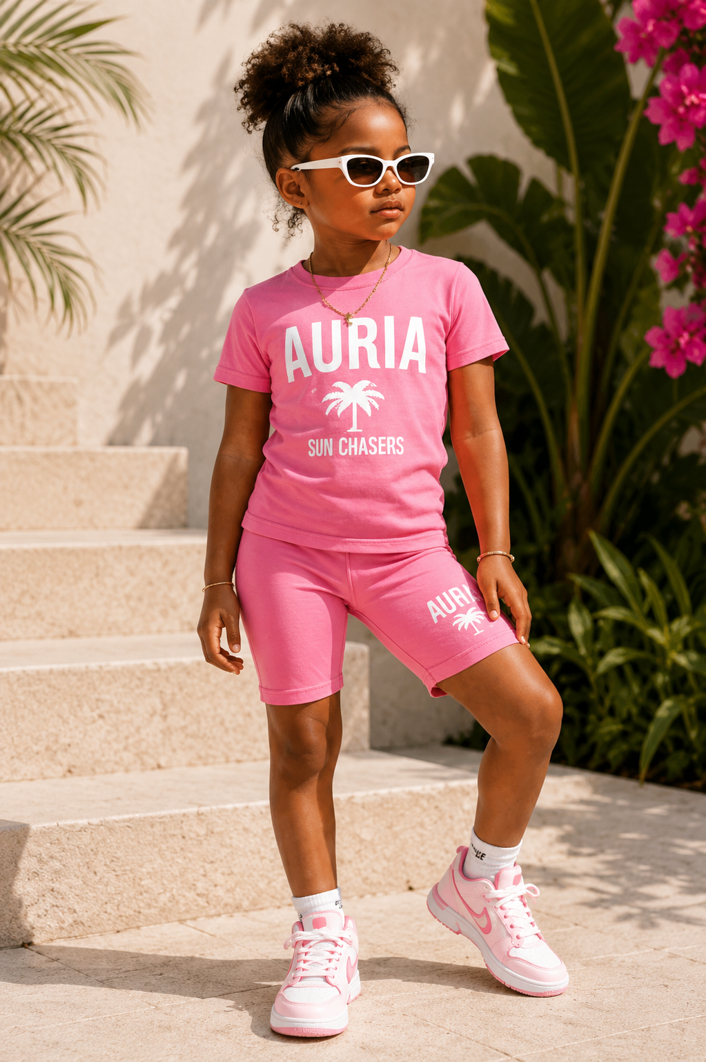AURIA “Pink Paradise” Biker Set