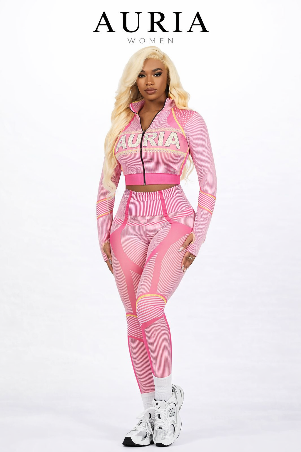 AURIA Women – Motion Active Set (Pink Stripe Presale)