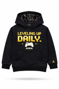 AURIA Kids Level Up Daily Hoodie (Black/Gold)