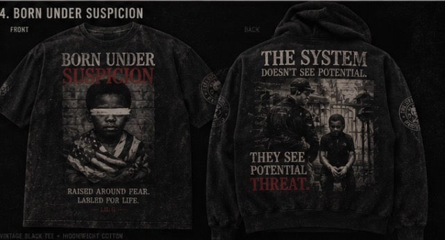 LIL G x AURIA – Born Under Suspicion Tee (Acid Wash Edition)
