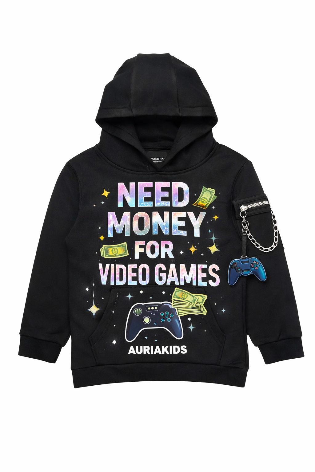 AURIA Kids “Need Money For Video Games” Hoodie